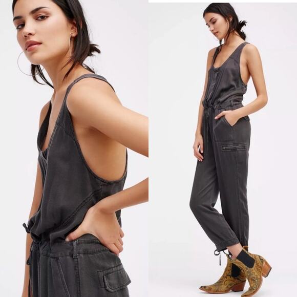 Free People Roaring Rayon Utilitarian Jumpsuit - Picture 2 of 9